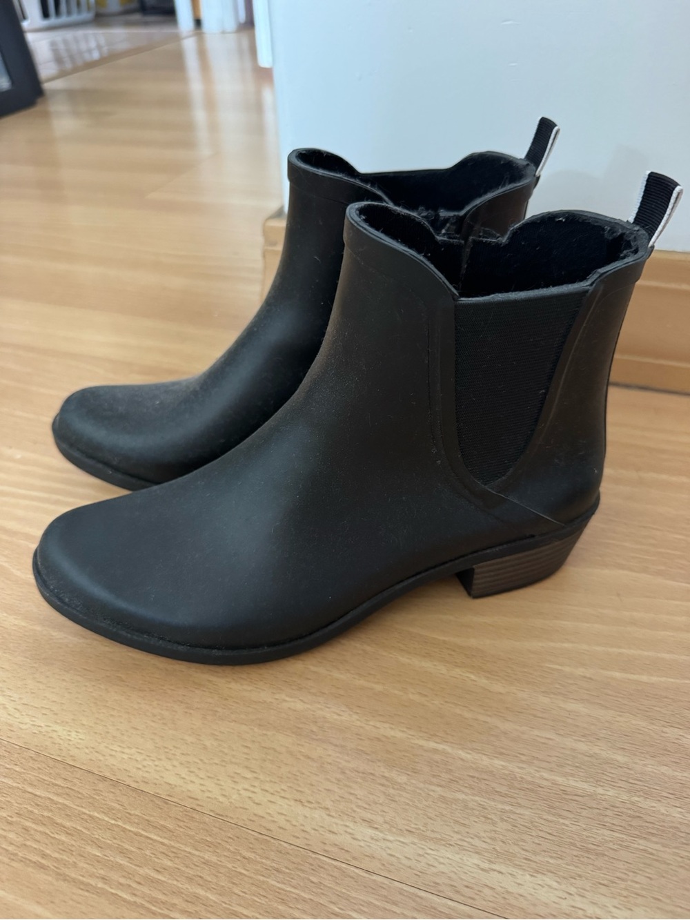 Lucky Brand Black Chelsea-Style Rain Ankle Boots